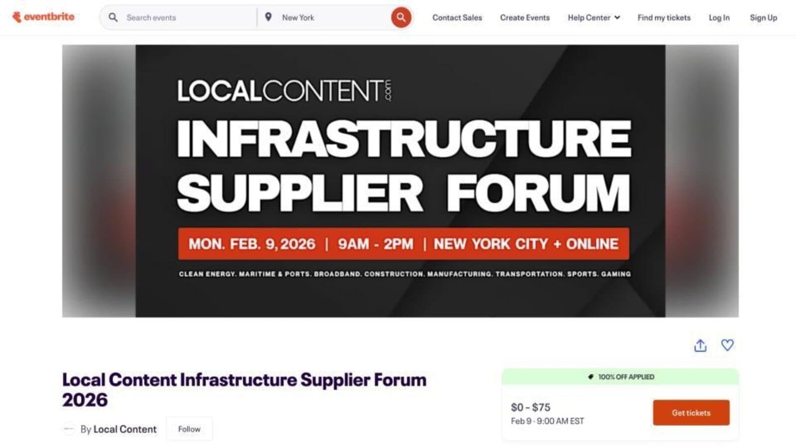 Local Content Infrastructure Supplier Forum 2026
