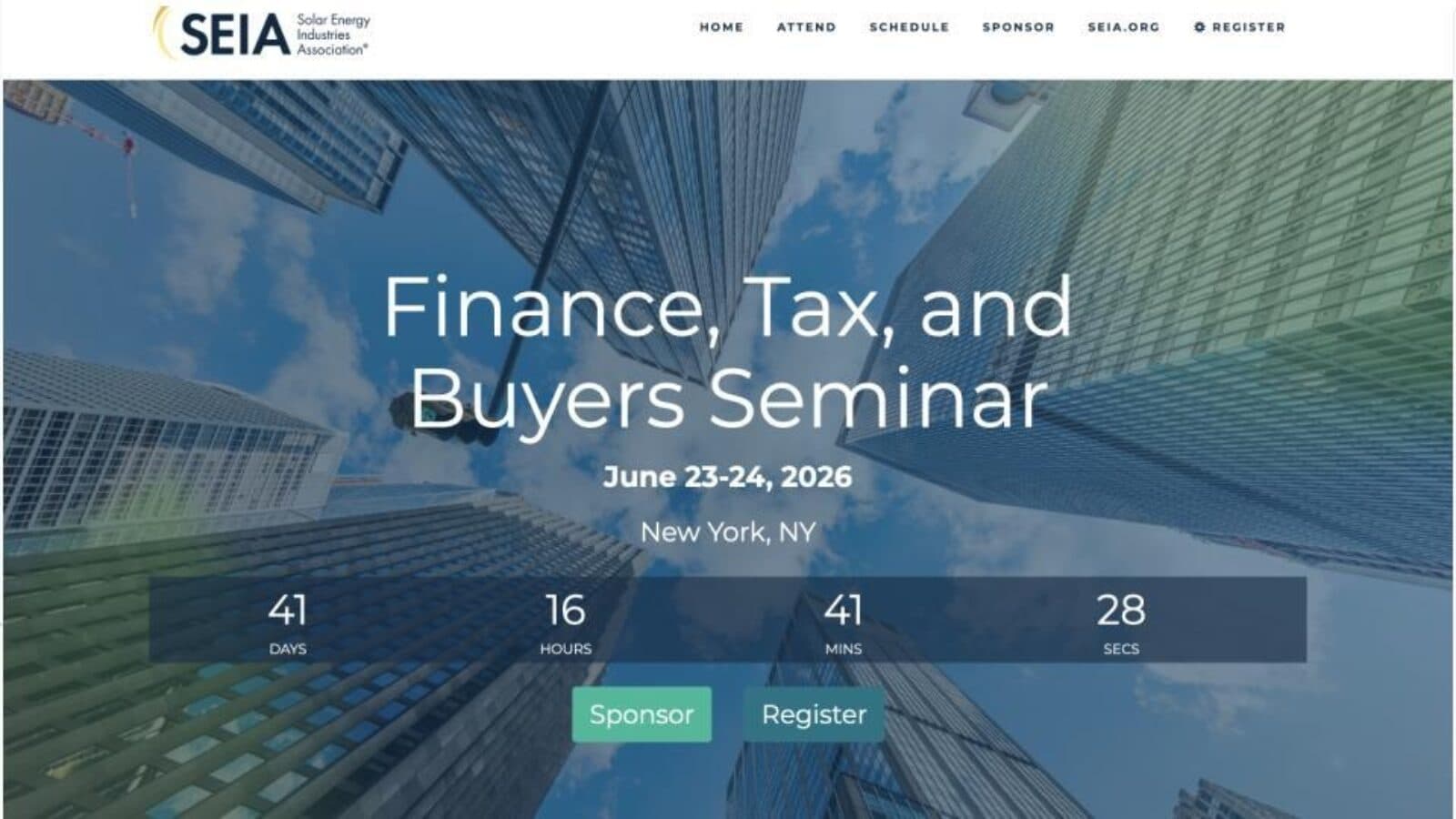 SEIA Finance, Tax, and Buyers Seminar