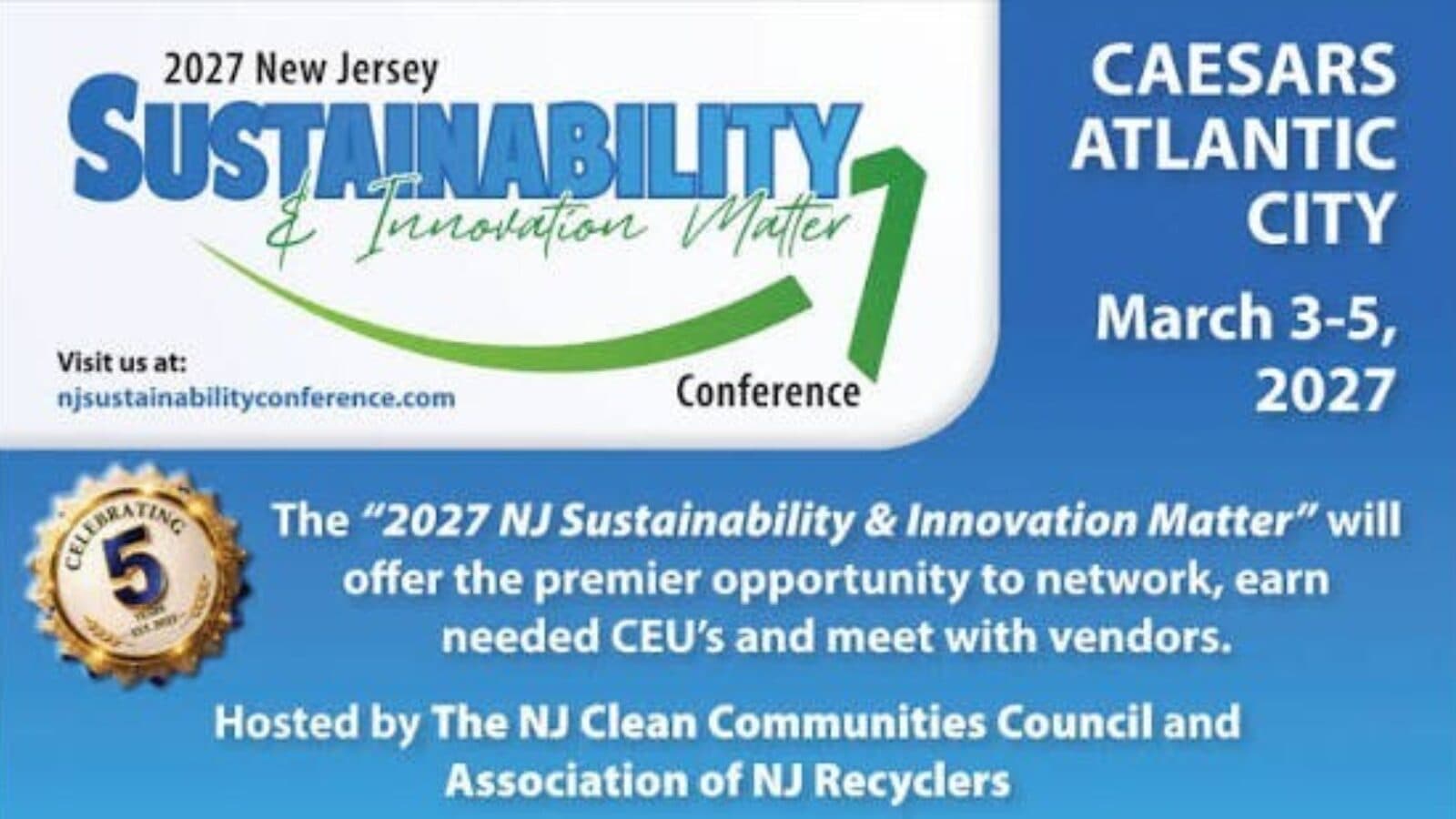 NJ Annual Sustainability & Innovation Matter Conference 2027
